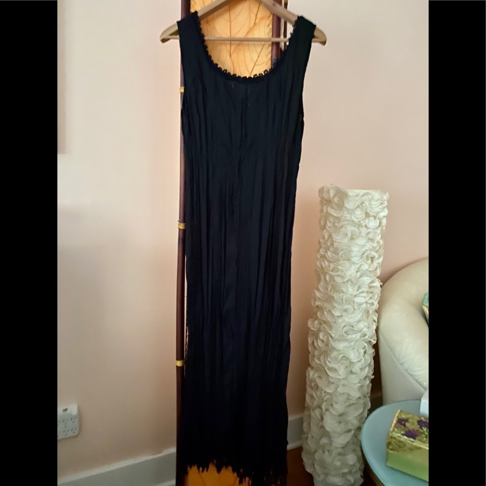 Vintage Gothic Lace Hem Sleeveless Dress/Underdress S